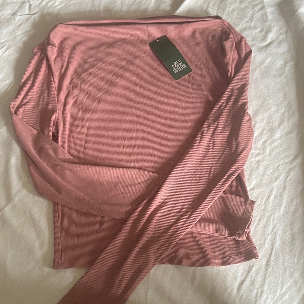 Wild Fable Women's Dusty Rose Long Sleeve Tee